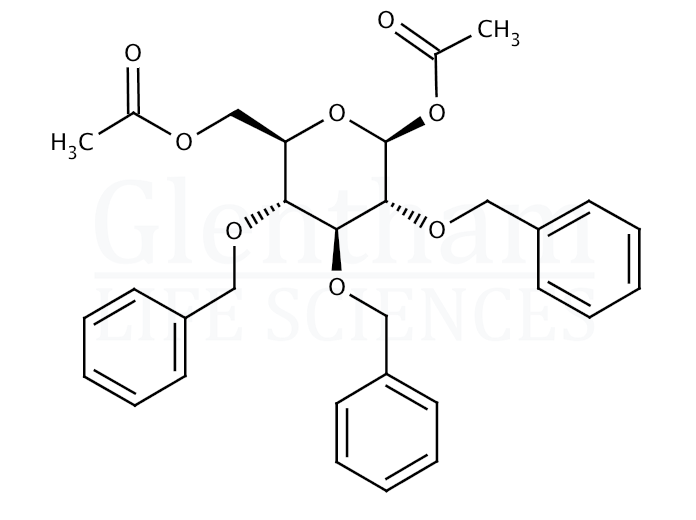 1,6-Di-O-acetyl-2,3,4-tri-O-benzyl-α,β-D-glucopyranose Structure