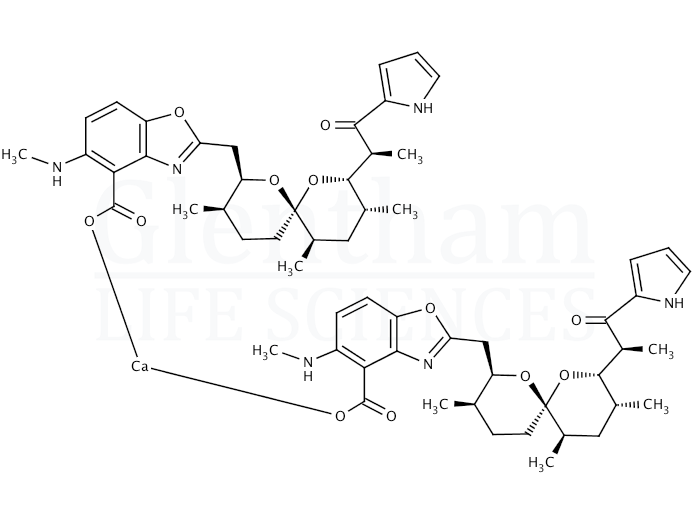 Structure for Calcium Ionophore A23187 hemicalcium salt 