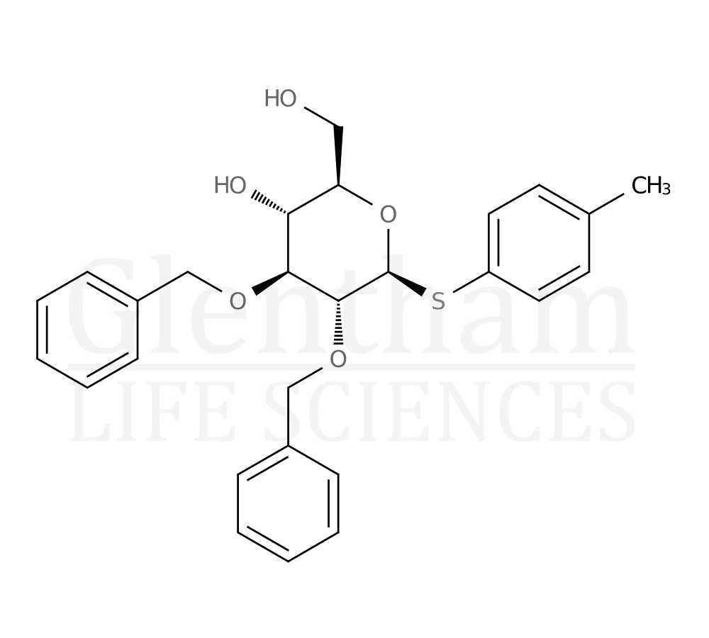 4-Methylphenyl 2,3-di-O-benzyl-1-thio-β-D-glucopyranoside Structure