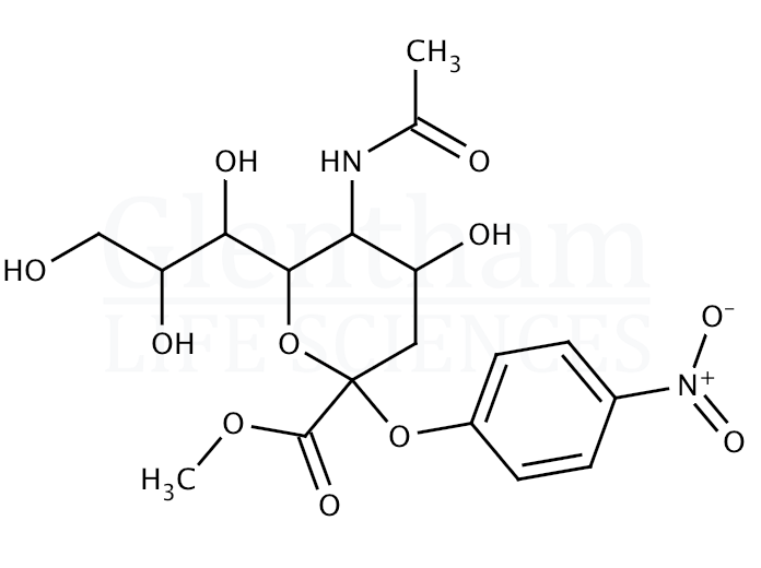 Structure for 5-Acetamino-4-hydroxy-2-(4-nitro-phenoxy)-6-(1,2,3-trihydroxy-propyl)- tetrahydro-pyran-2-carboxylic acid methyl ester