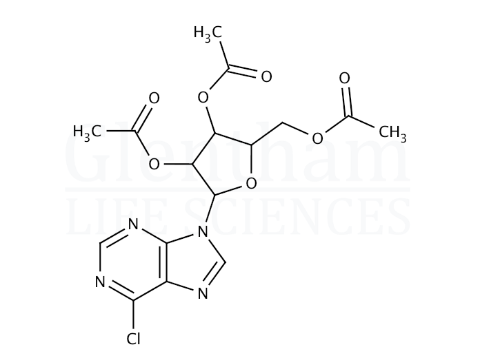 9-(2'',3'',5''-Tri-O-acetyl-b-D-ribofuranosyl)-6-chloropurine Structure