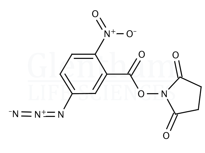 Structure for 5-Azido-2-nitrobenzoic acid N-hydroxysuccinimide ester (60117-35-3)