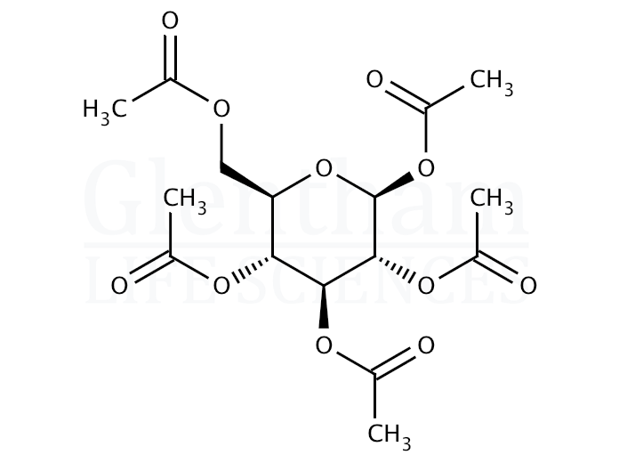 Structure for 1,2,3,4,6-Penta-O-acetyl-b-D-glucopyranose