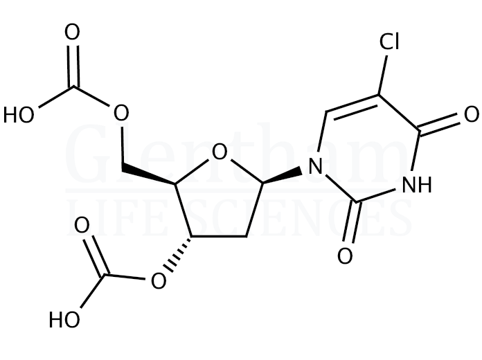 Structure for 3'',5''-Di-O-acetyl-5-chloro-2''-deoxyuridine (6046-63-5)