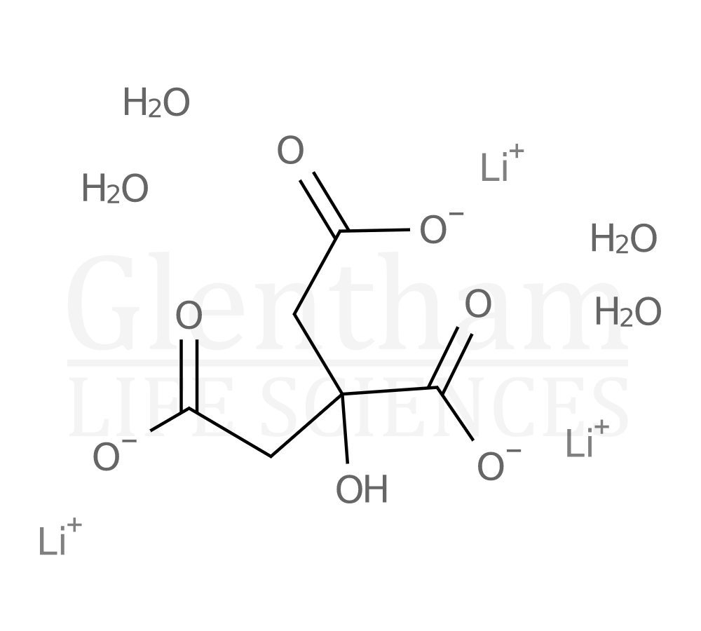 Lithium citrate tetrahydrate, 99+% Structure