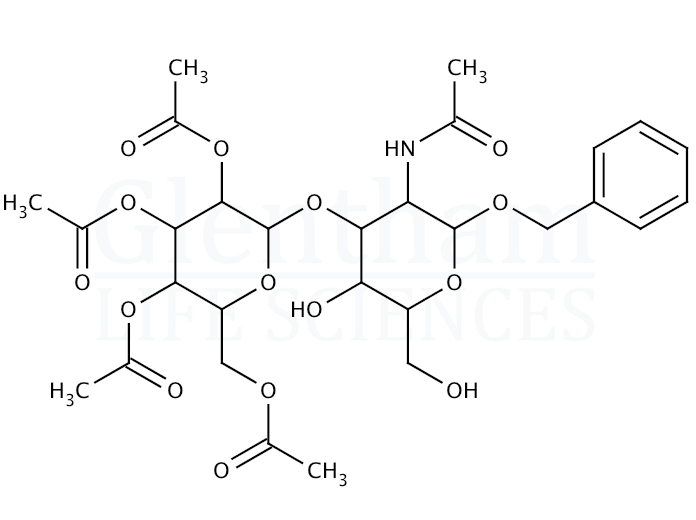 Structure for Benzyl 2-acetamido-2-deoxy-3-O-(2,3,4,6-tetra-O-acetyl-b-D-galactopyranosyl)-a-D-glucopyranoside