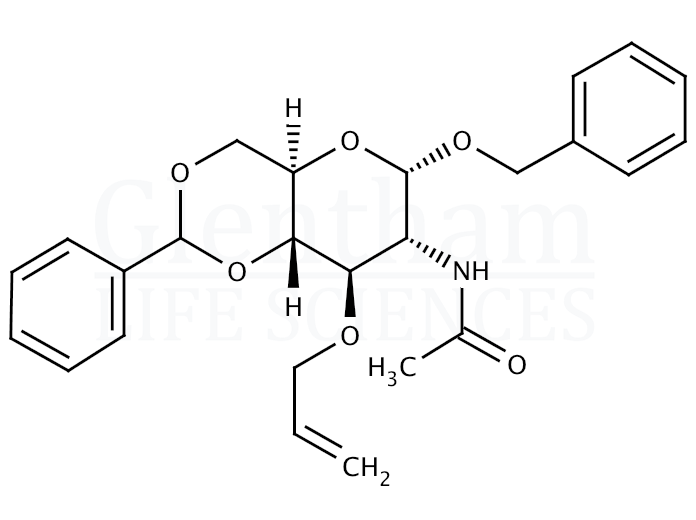 Strcuture for Benzyl 2-acetamido-3-O-allyl-4,6-O-benzylidene-2-deoxy-a-D-glucopyranoside
