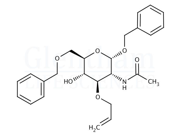 Structure for Benzyl 2-acetamido-3-O-allyl-6-O-benzyl-2-deoxy-a-D-glucopyranoside