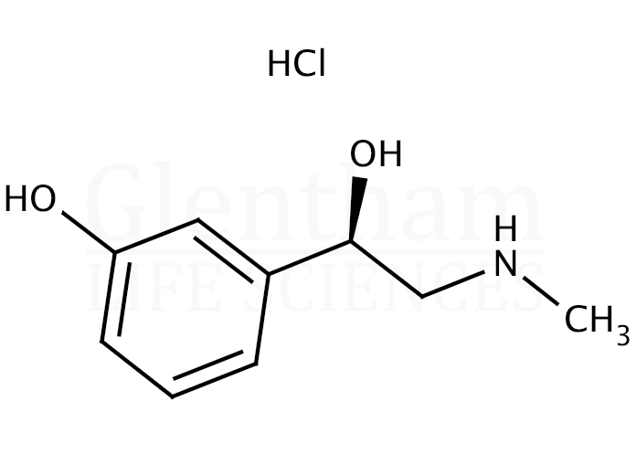 Structure for (R)-(-)-Phenylephrine hydrochloride, USP grade (61-76-7)