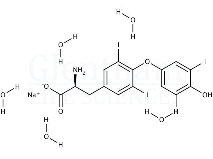 L-Thyroxine sodium pentahydrate Structure