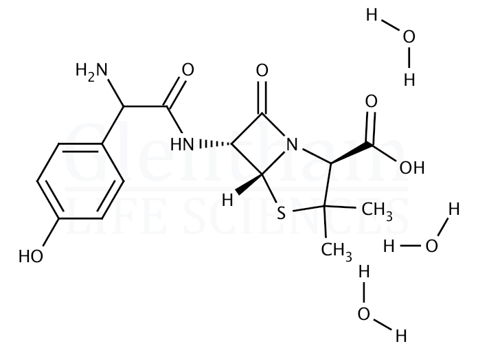 Structure for Amoxicillin trihydrate, BP, EP grade (61336-70-7)