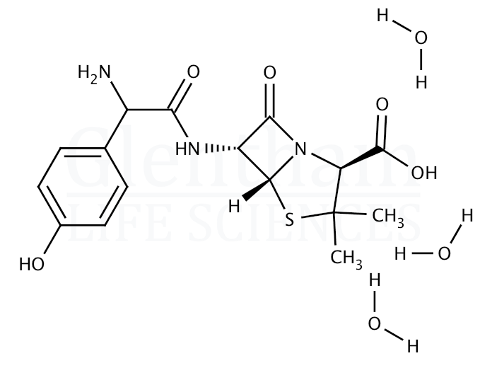 Amoxicillin trihydrate, BP, EP grade Structure