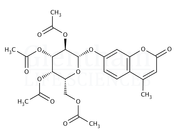 Structure for 4-Methylumbelliferyl 2,3,4,6-tetra-O-acetyl-b-D-galactopyranoside