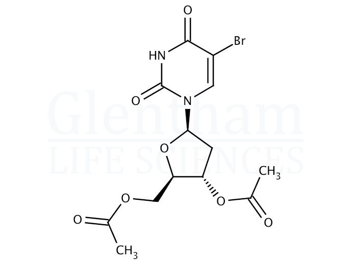 Structure for 3'',5''-Di-O-acetyl-5-bromo-2''-deoxyuridine (6161-23-5)