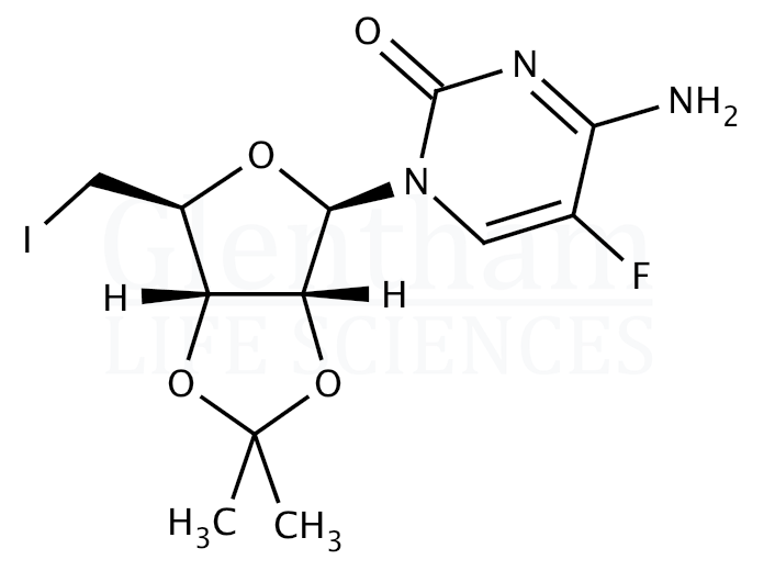 Structure for 5''-Deoxy-5-fluoro-5''-iodo-2'',3''-O-isopropylidenecytidine