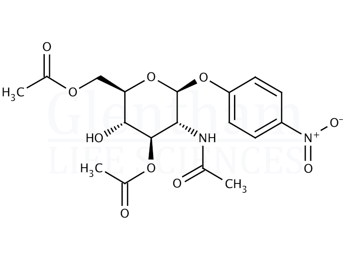 Structure for  p-Nitrophenyl 2-Acetamido-2-deoxy-3,6-di-O-acetyl-β-D-glucopyranoside  (61891-87-0)