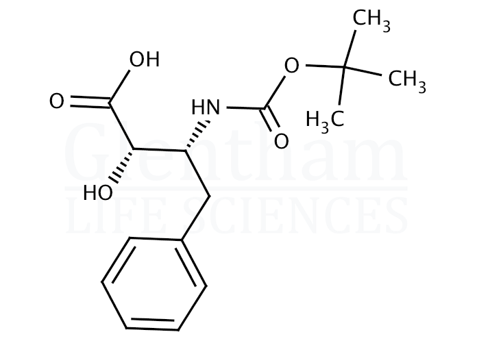 Structure for  (2S,3R)-3-(Boc-amino)-2-hydroxy-4-phenylbutyric acid    (62023-65-8)