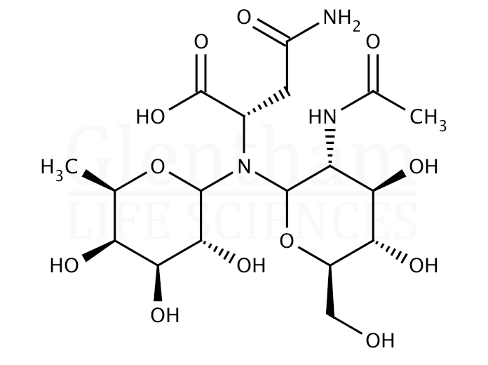 Structure for N-[2-Acetamido-2-deoxy-6-O-(a-L-fucopyranosyl)-D-glucopyranosyl]-L-asparagine