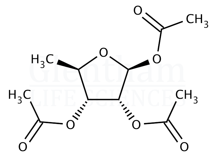 Structure for 1,2,3-Tri-O-acetyl-5-deoxy-b-D-ribofuranose (62211-93-2)