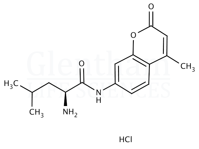 Structure for L-Leucine 7-amido-4-methylcoumarin hydrochloride salt