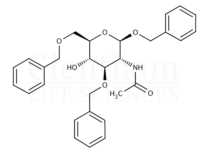 Benzyl 2-acetamido-2-deoxy-3,6-di-O-benzyl-β-D-glucopyranoside Structure