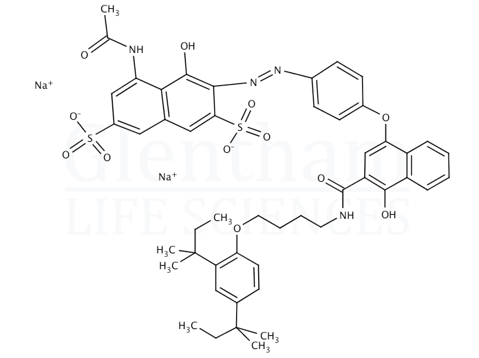 Structure for 5-Acetamido-3-[4-[3-[4-(2,4-di-tert-pentylphenoxy)butylcarbamoyl]-4-hydroxy-1-naphthoxy]phenylazo]-4-hydroxy-2,7-naphthalenedisulfonic acid disodium salt