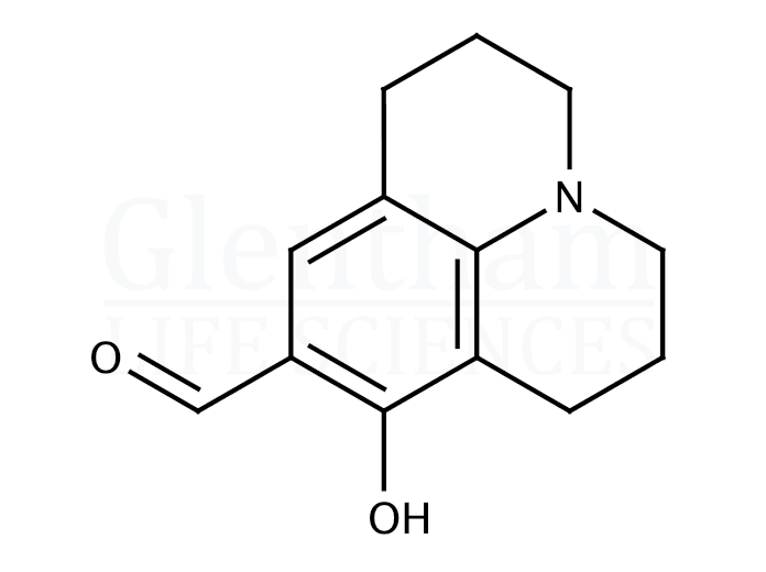 2,3,6,7-Tetrahydro-8-hydroxy-1H,5H-benzo[ij]quinolizine-9-carboxaldehyde Structure