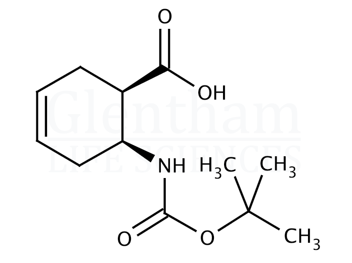 (±)-cis-6-(Boc-amino)-3-cyclohexene-1-carboxylic acid  Structure