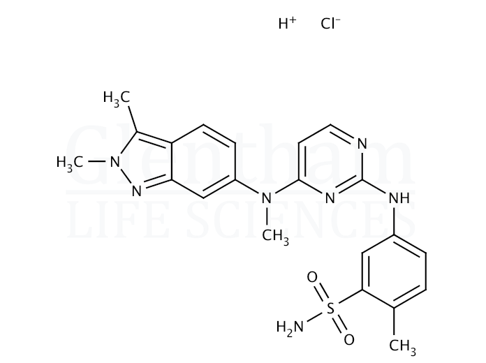 Structure for  Pazopanib hydrochloride  (635702-64-6)