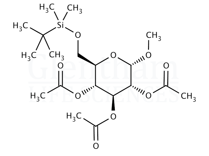 Methyl 2,3,4-tri-O-acetyl-6-O-tert-butyldimethylsilyl-a-D-glucopyranoside Structure