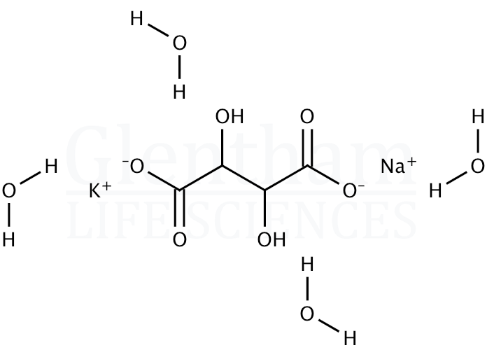 Potassium sodium tartrate tetrahydrate Structure