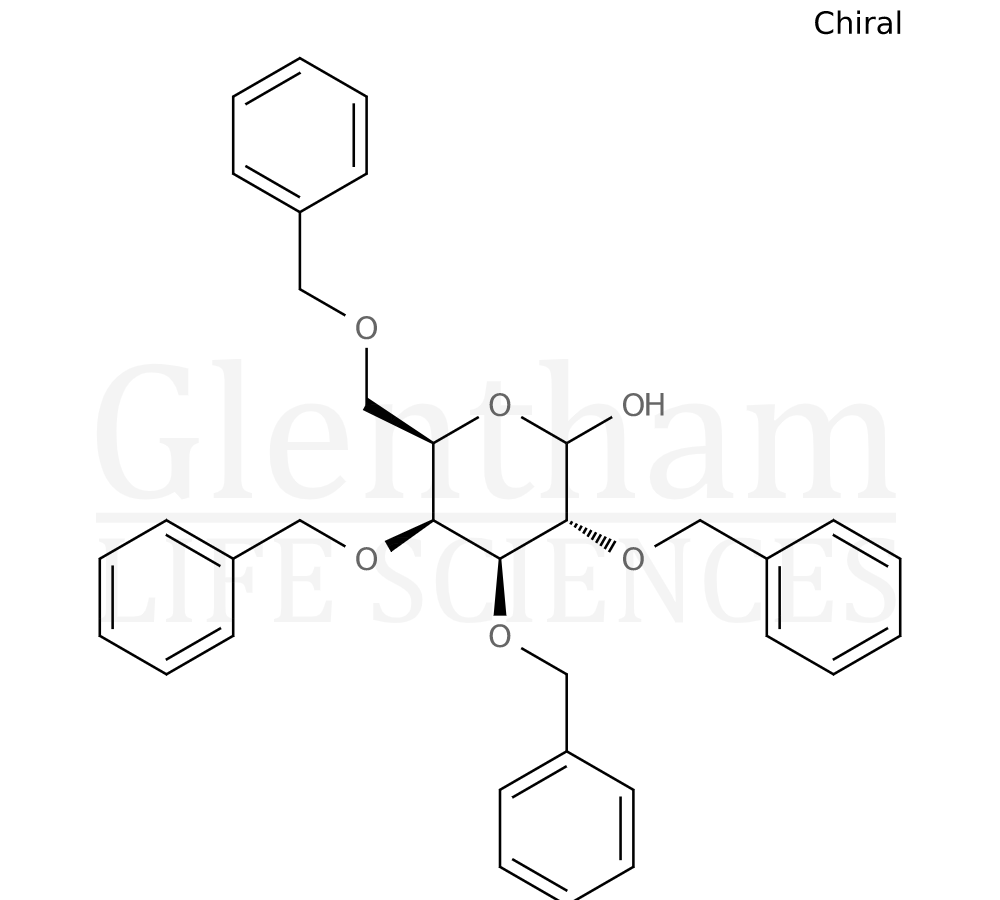 Structure for  2,3,4,6-Tetra-O-benzyl-D-galactopyranose  (6386-24-9)