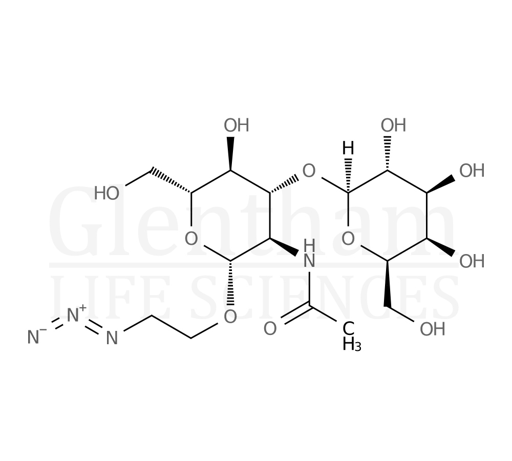 2-Azidoethyl 2-acetamido-2-deoxy-3-O-β-D-galactopyranosyl-β-D-glucopyranoside Structure