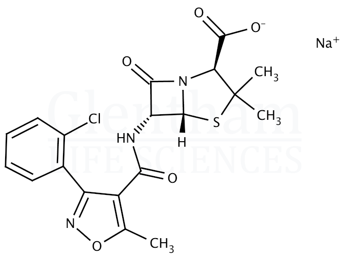 Structure for Cloxacillin sodium salt (642-78-4)