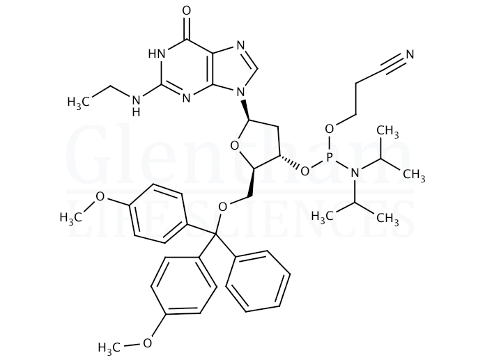 Strcuture for 2''-Deoxy-5''-O-DMT-N2-ethylguanosine 3''-CE phosphoramidite