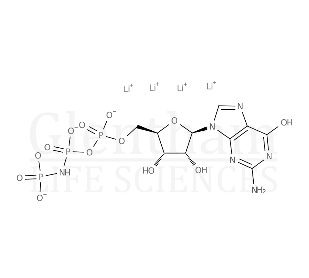 Guanosine 5''-[beta,gamma-imido]triphosphate tetralithium salt hydrate Structure
