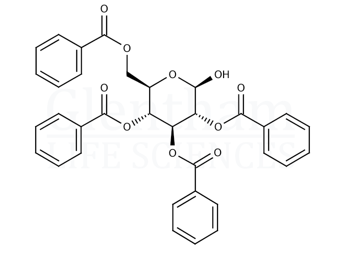 2,3,4,6-Tetra-O-benzoyl-D-glucopyranose Structure