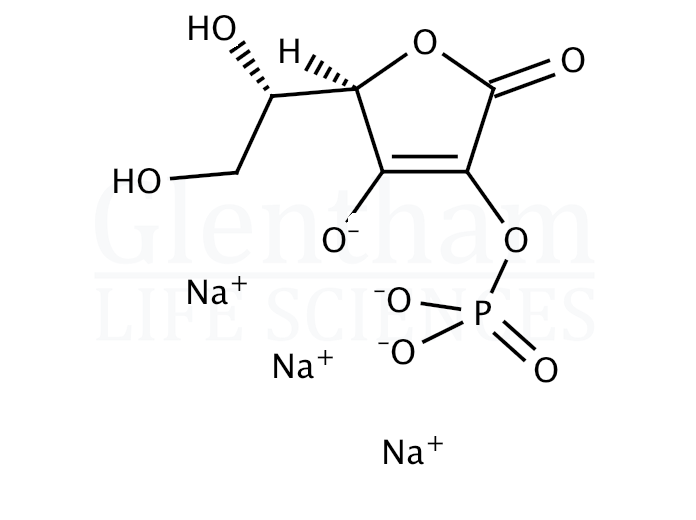 Structure for 2-Phospho-L-ascorbic acid trisodium salt
