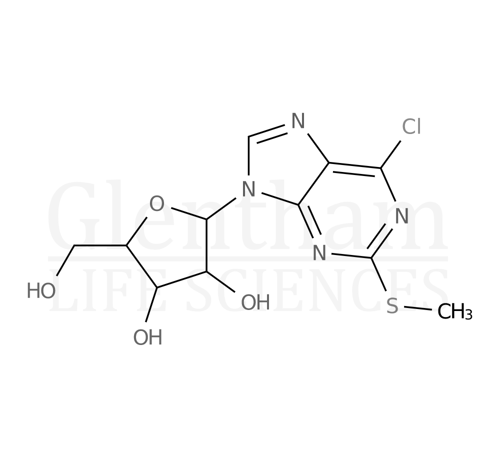2-Methylthio-6-chloropurine riboside Structure