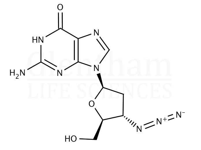 3''-Azido-2'',3''-dideoxyguanosine Structure