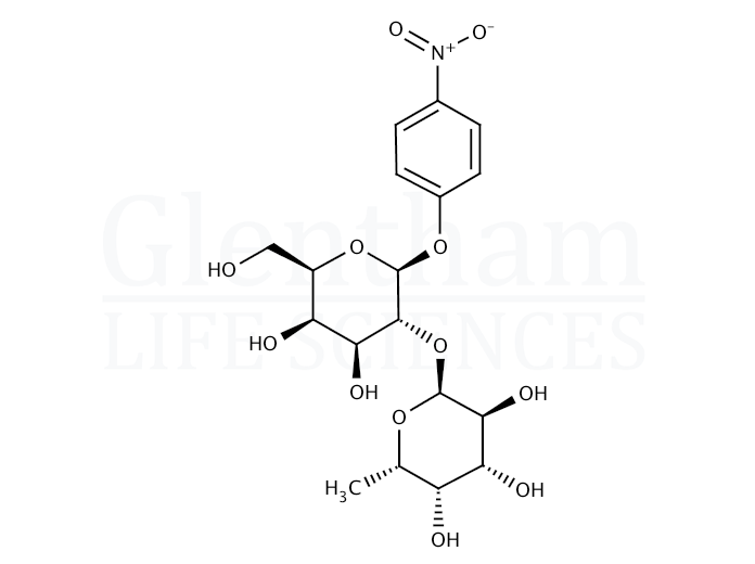 4-Nitrophenyl 2-O-(a-L-fucopyranosyl)-b-D-galactopyranoside Structure