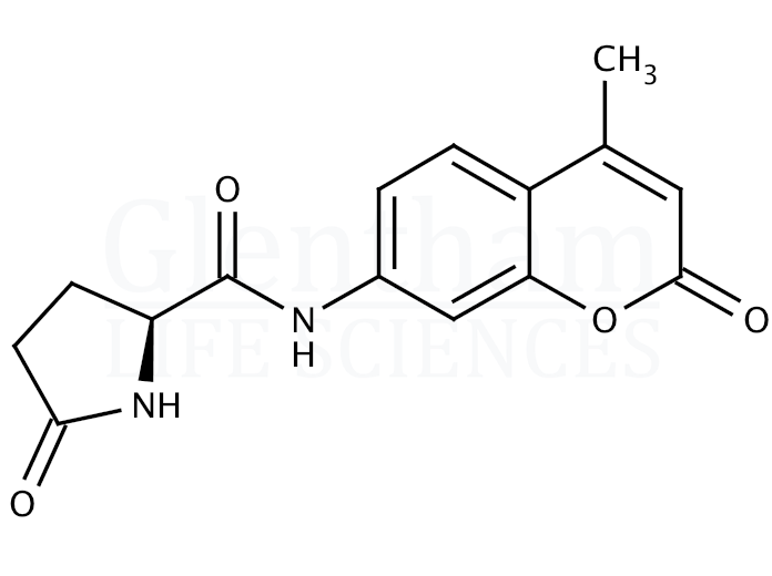 Structure for L-Pyroglutamic acid 7-amido-4-methylcoumarin