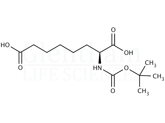 Structure for (S)-2-(Boc-amino)octanedioic acid  (66713-87-9)