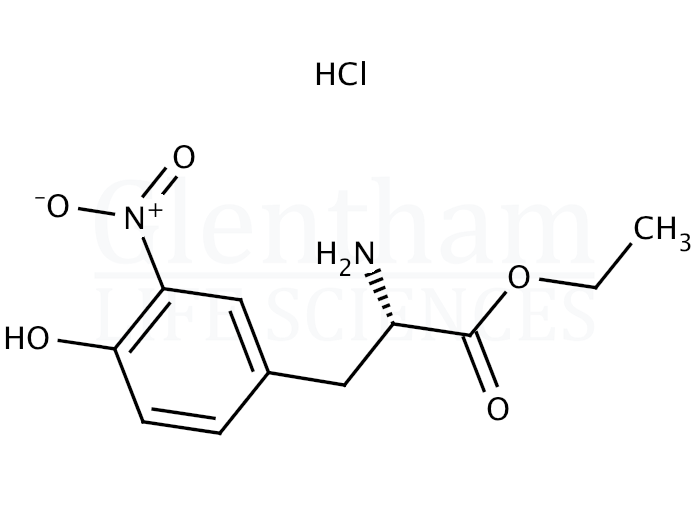 Structure for 3-Nitro-L-tyrosine ethyl ester hydrochloride  (66737-54-0)