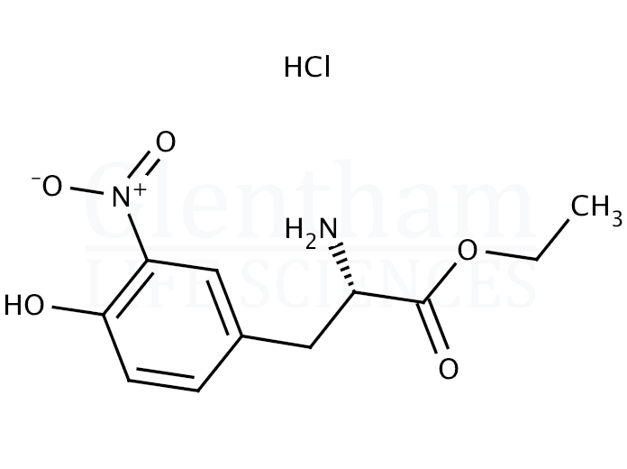 Structure for  3-Nitro-L-tyrosine ethyl ester hydrochloride   (66737-54-0)