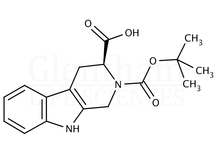 Structure for (S)-2-Boc-1,2,3,4-tetrahydronorharmane-3-carboxylic acid (66863-43-2)