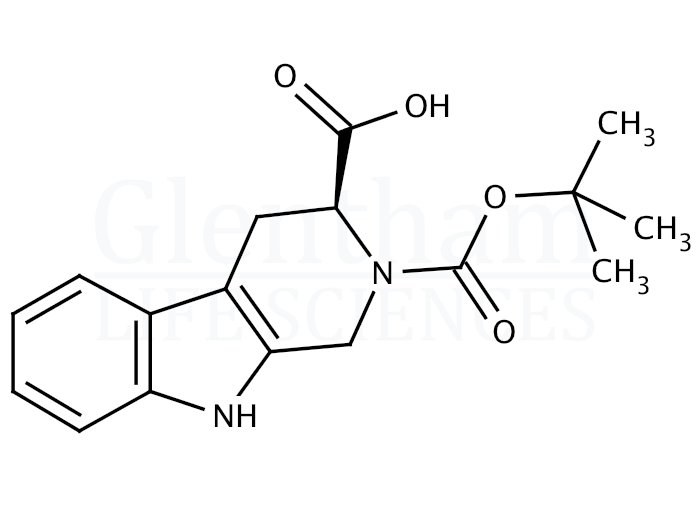 Structure for (S)-2-Boc-1,2,3,4-tetrahydronorharmane-3-carboxylic acid