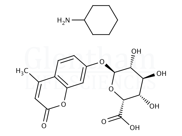 Structure for 4-Methylumbelliferyl α-L-idopyranosiduronic acid cyclohexylammonium salt
