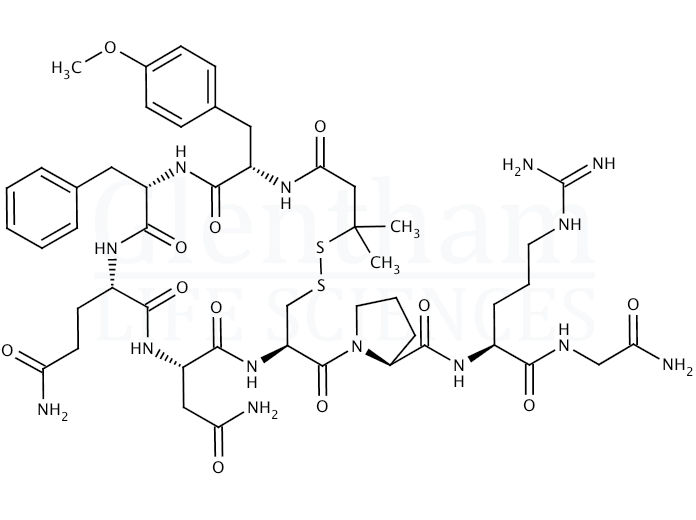 [deamino-Pen1, O-Me-Tyr2, Arg8]-Vasopressin Structure