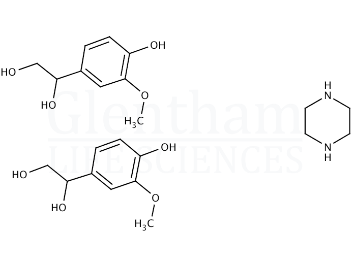 4-Hydroxy-3-methoxyphenylglycol hemipiperazinium salt Structure